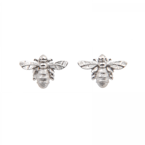 Bee stud earrings in silver