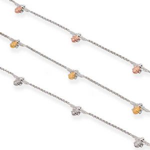 Bracelets with chain of bees in gold, rose gold and silver