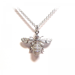 Large bee pendant in silver