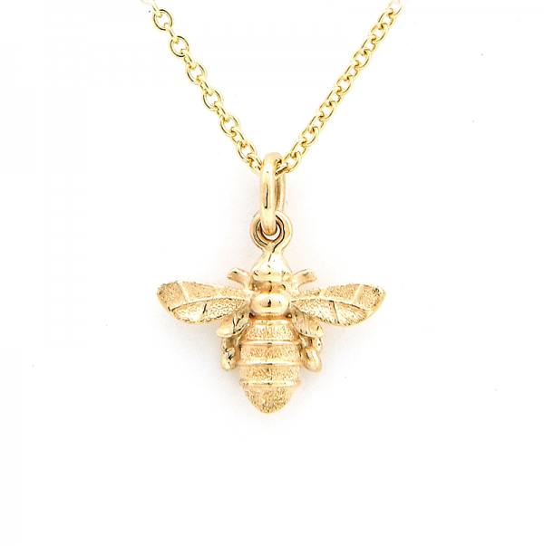 Large bee pendant in solid gold